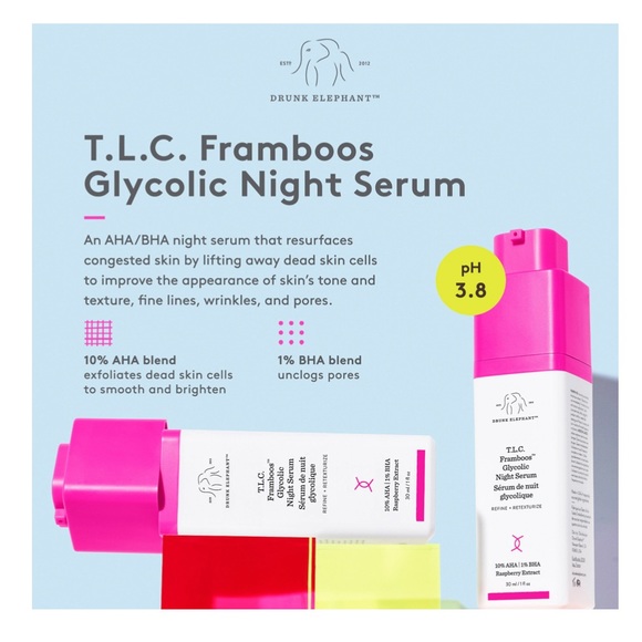🐘 Drunk Elephant🐘 T.L.C. Framboos™ Glycolic Resurfacing Night - Picture 7 of 8